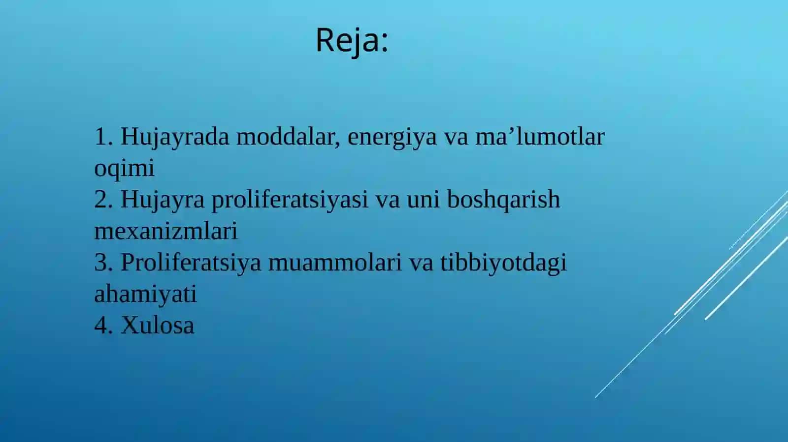 Xujayrada moddalar, energiya va ma’lumotlar oqimi 2