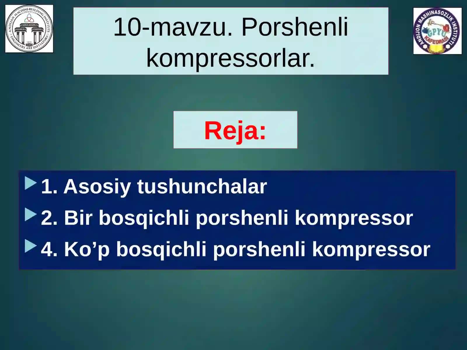 10-mavzu.Porshenlikompressorlar 2
