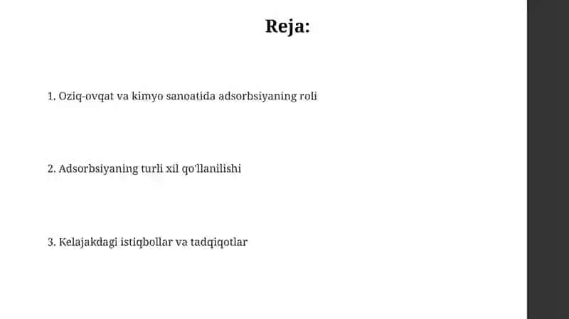 Oziq-ovqat va kimyo sanoatida adsorbsiyaning roli 2