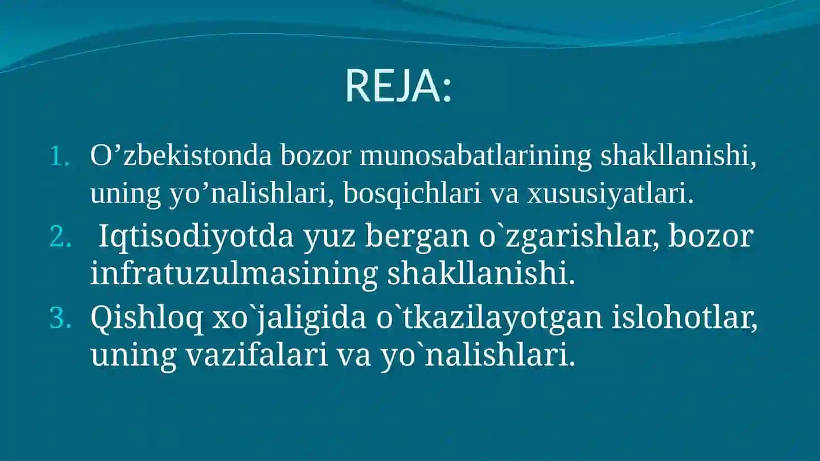 O'zbekistonda bozor munosabatlarining rivojlanishi 2