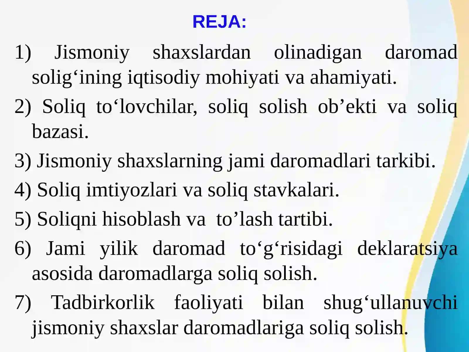 Jismoniy shaxslardan olinadigan daromad solig’i 2