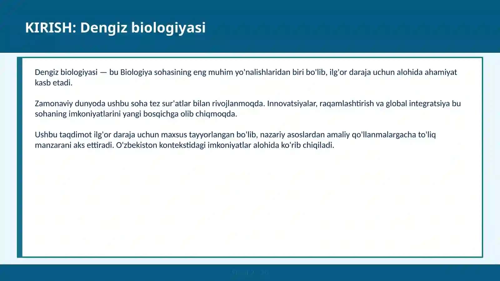 Dengiz biologiyasi 2