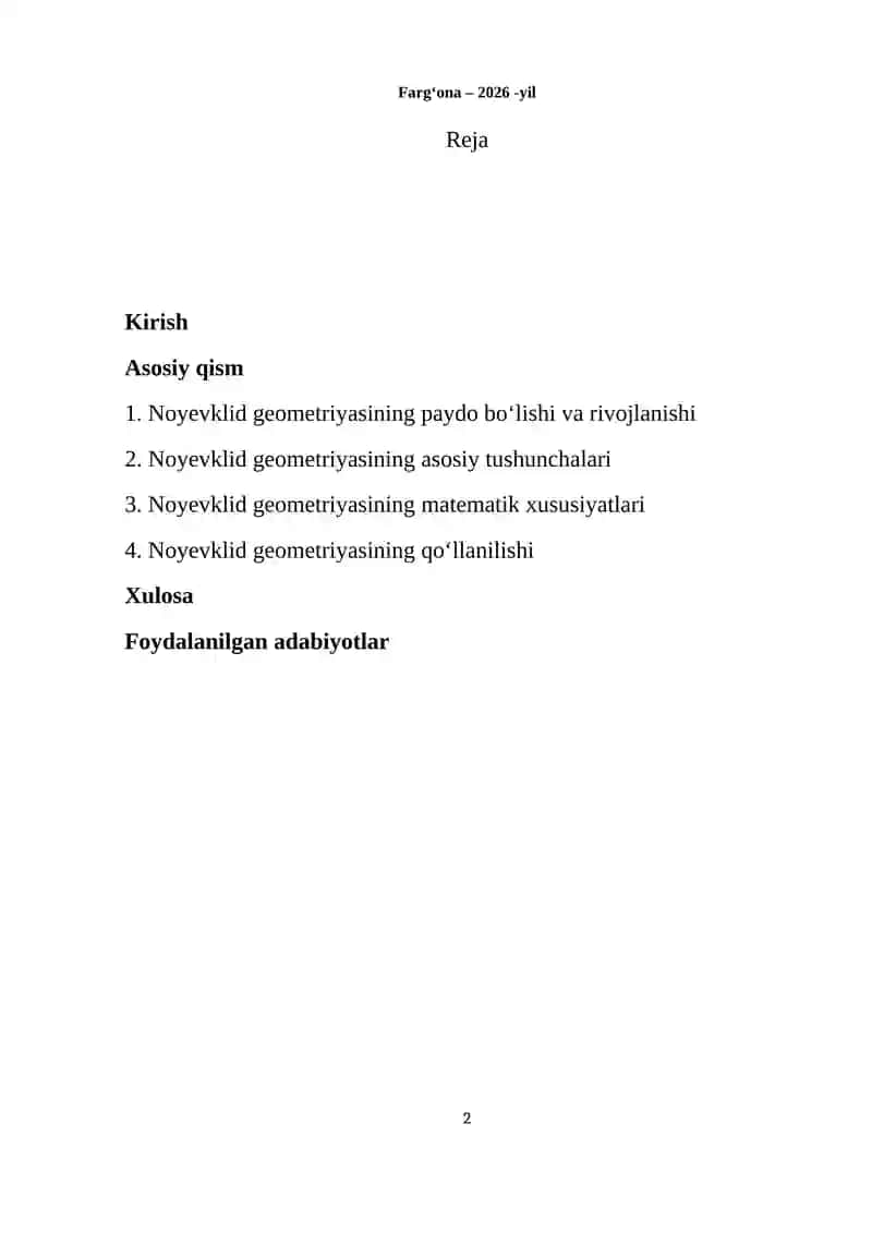 NOYEVKLID GEOMETRIYA 2