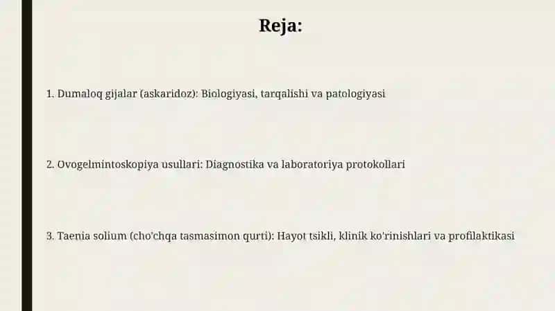 Dumaloq gijalar (askaridoz) 2