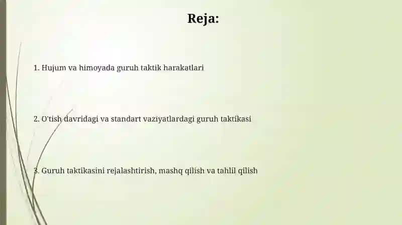 Hujum va himoyda guruhli uzaro taktik harakatlar 2