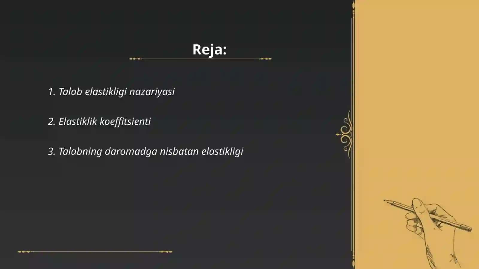 Talab va taklif elastikligi 2