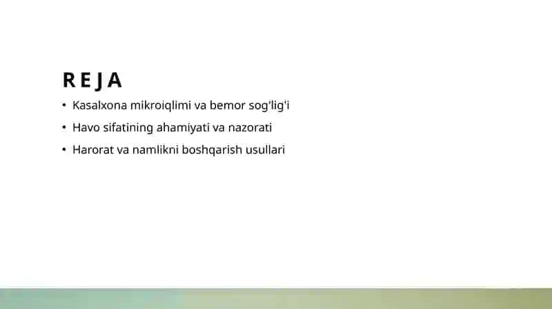 Kasalxona mikroiqlimi 2