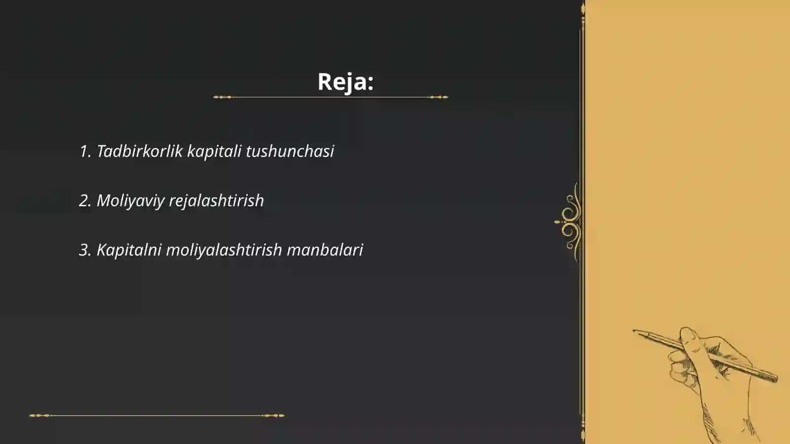 Tadbirkorlik kapitali va moliya manbalari 2