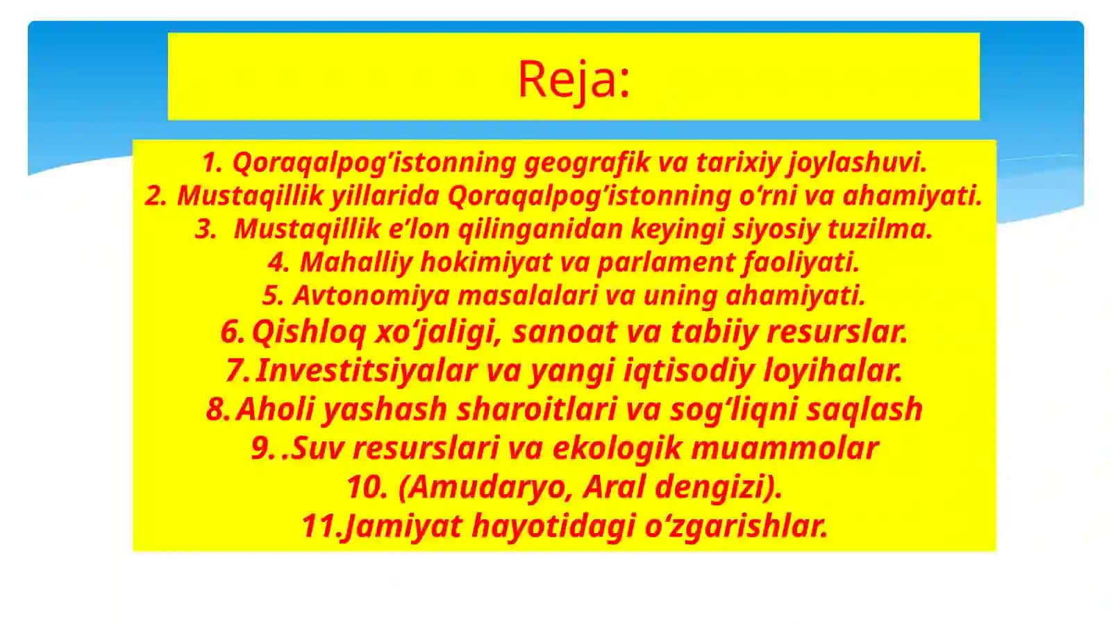 Qoraqalpog’istonning o‘rnivaahamiyati 2