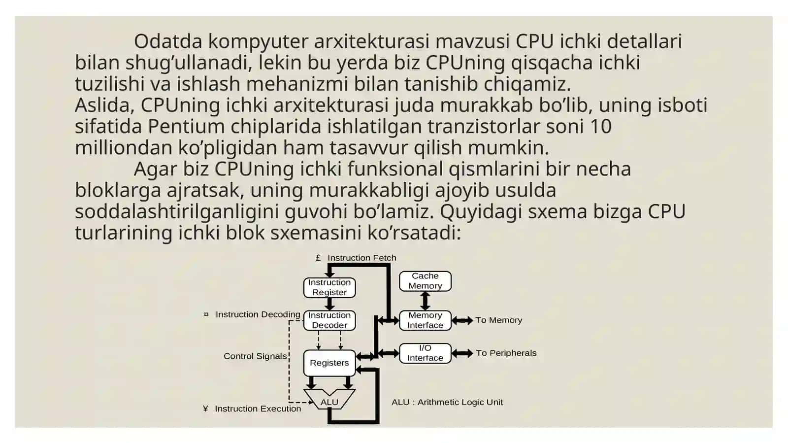 CPU ichki arxitekturasi 2