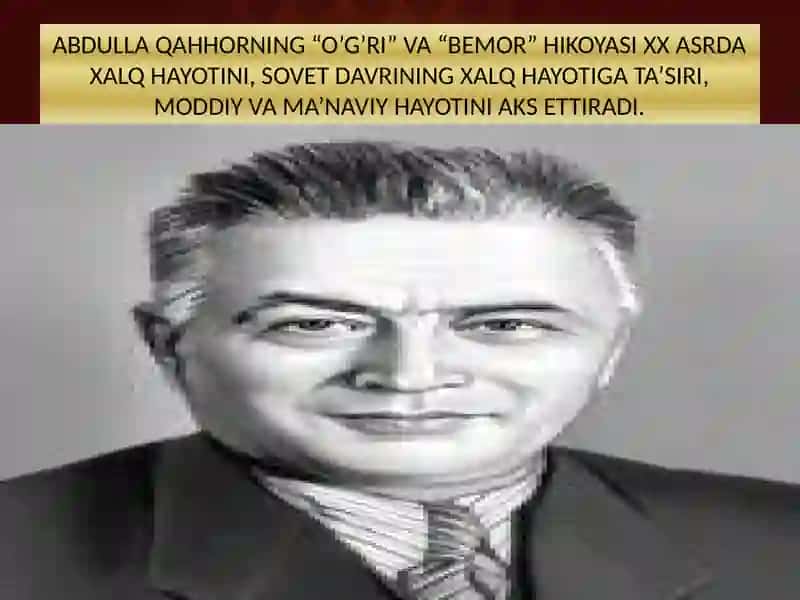 ABDULLA QAHHOR“O’G’RI” HIKOYASI 2