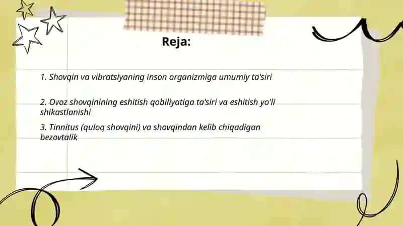 Shovqin va Vibratsiyaning Salomatlikka ta'siri 2