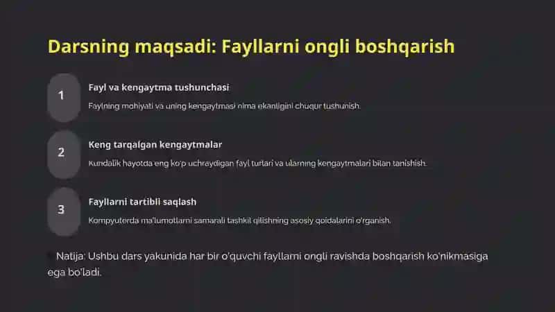 Fayl kengaytmasi va ularni samarali boshqarish 2