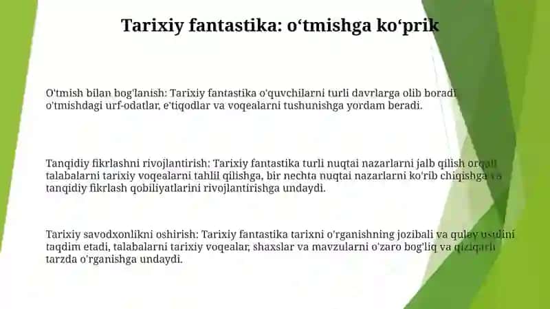 Tarix Fanini OʻQitishda Tarixiy Badiiy Adabiyotlardan Foydalanish 2