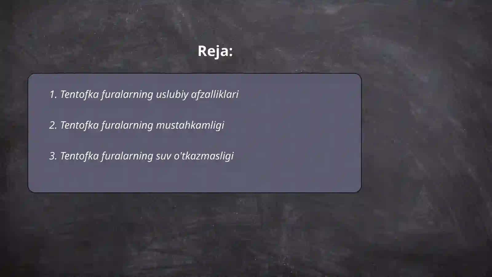 Tentofka furalarning avzalliklari 2