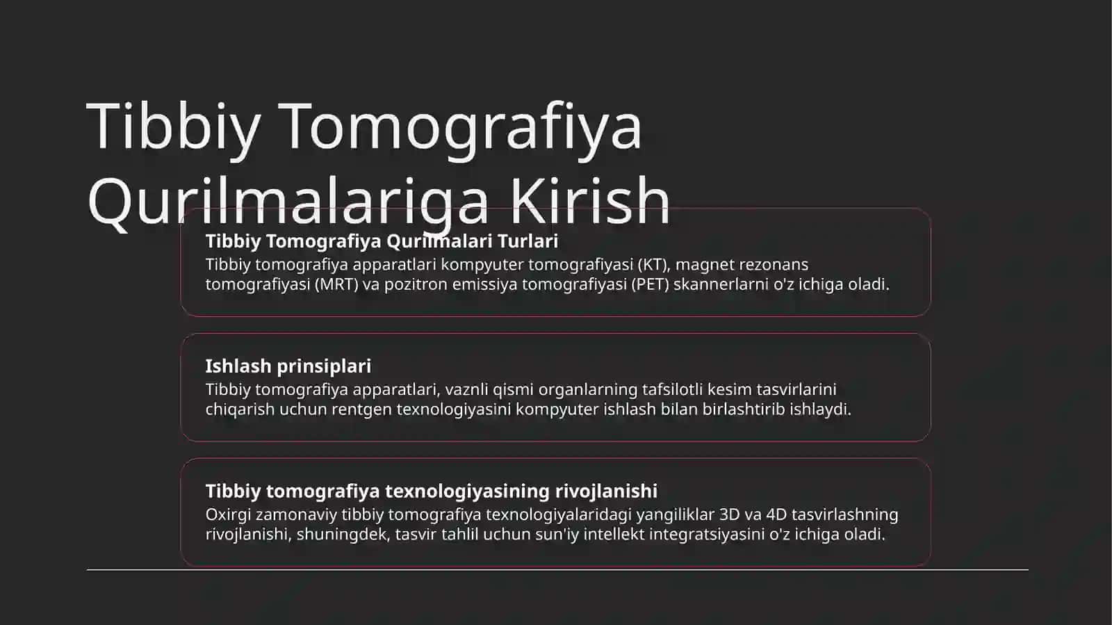 Tibbiy tomografiya apparatlarining ishlash prinsiplari 2