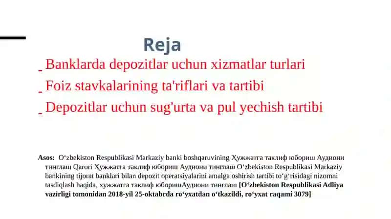 BANKLARDA DEPOZIT OPERATSIYALARI 2