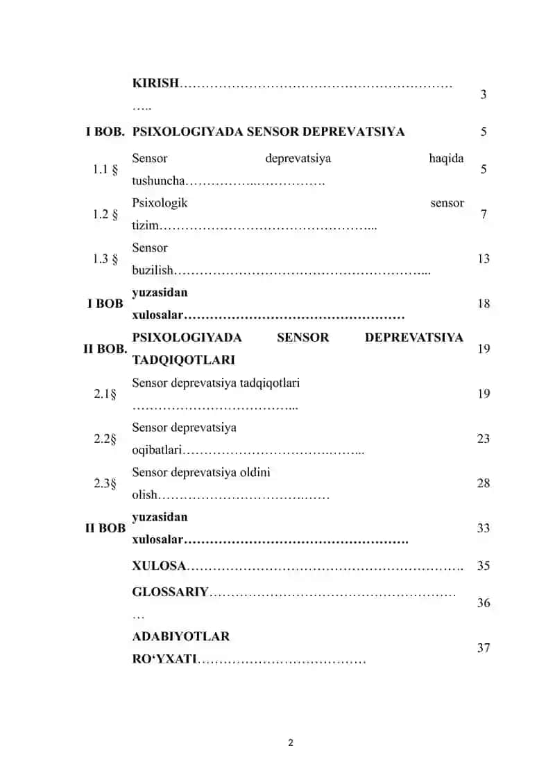 PSIXOLOGIYADA SENSOR DEPREVATSIYA TADQIQOTLARI 2