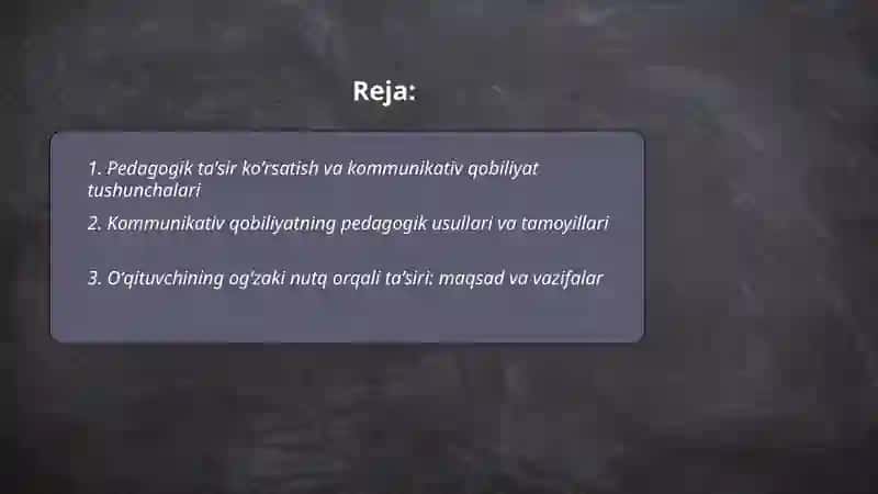 Pedagogik ta'sir ko'rsatish 2