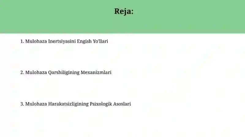 Tafakkur inersiyasining amal qilish mexanizmlari 2