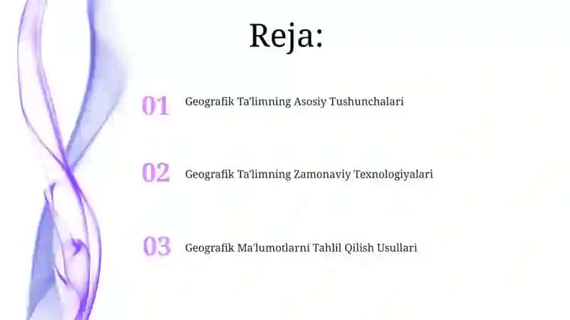 Geografik Ma'lumotlarni Tahlil Qilish 2