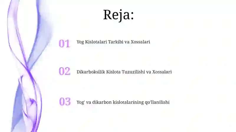 Yog Kislotalari va Dikarbon Kislotalar 2