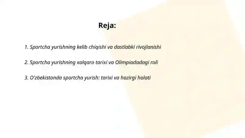 Sportcha yurish tarixi va texnikasi asoslari 2