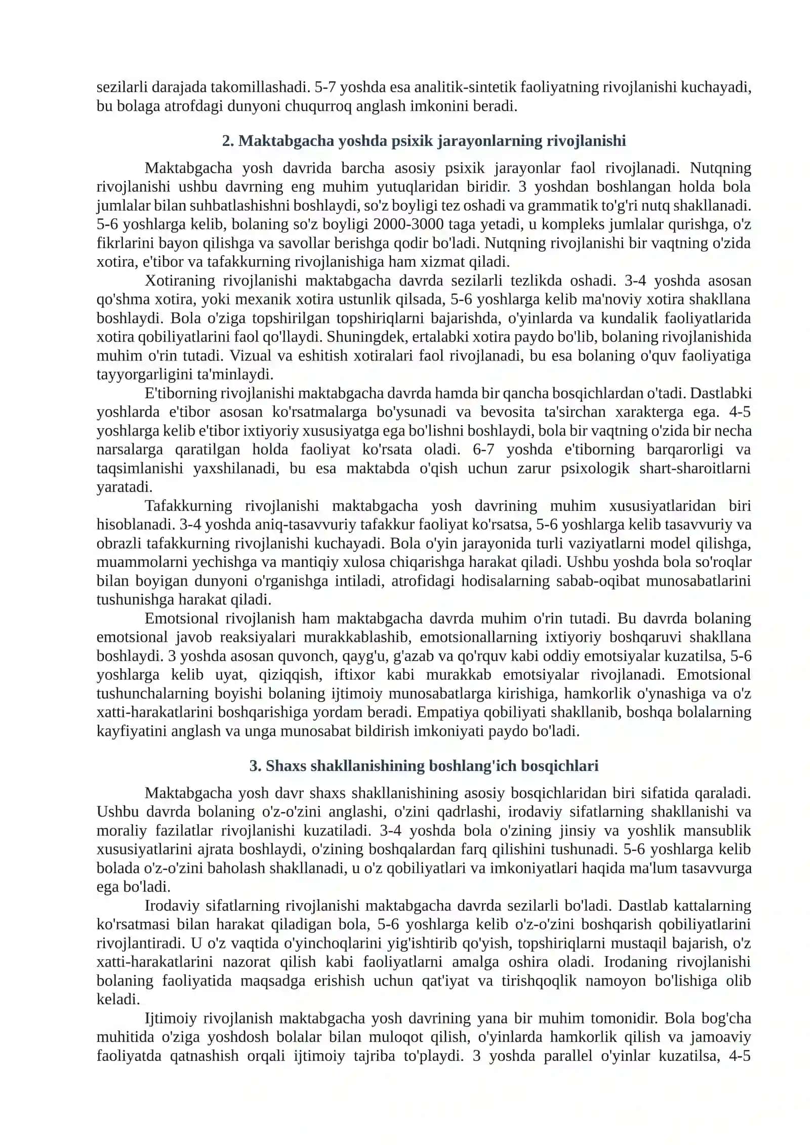Maktabgacha yosh davri psixologiyasi 2