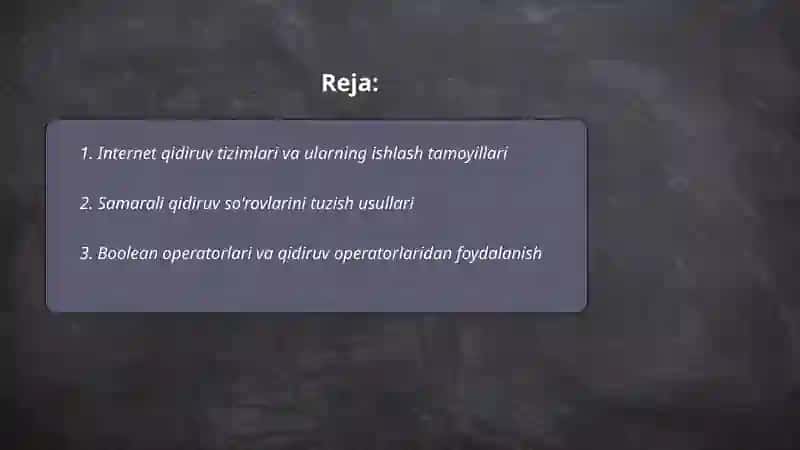 Internet qidiruv tizimida axborotlar qidirish va tanlangan axborotlarni olish 2