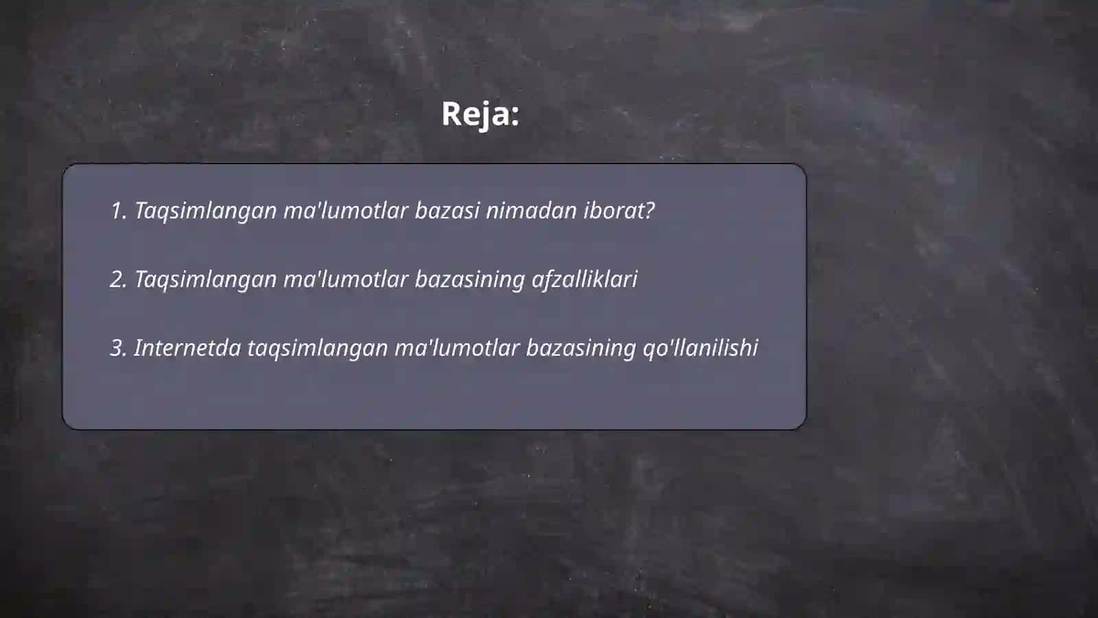 Taqsimlangan ma‘lumotlar bazasi va Internet 2