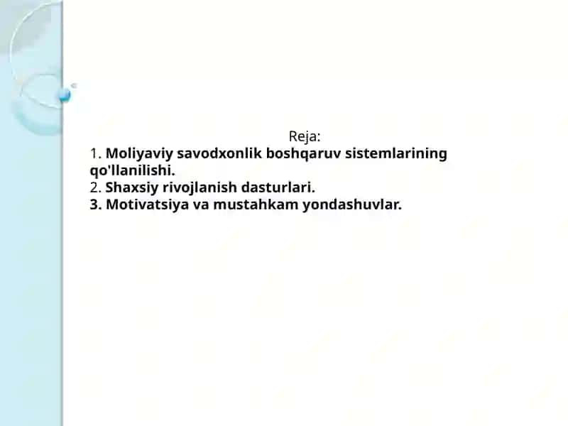 Moliyaviy savodxonlik boshqaruv sistemlari 2