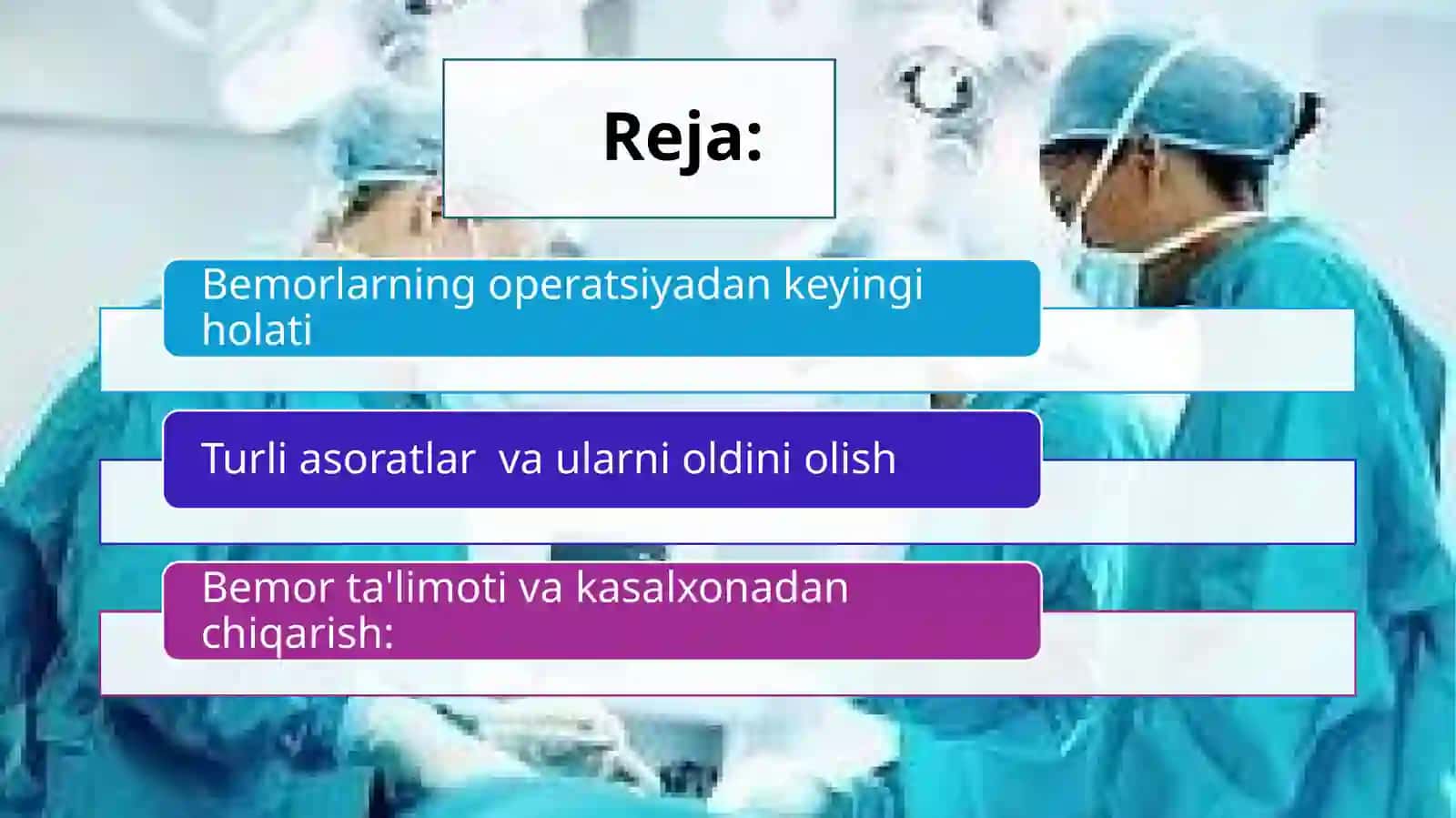 operatsiyadan keyingi davr 2