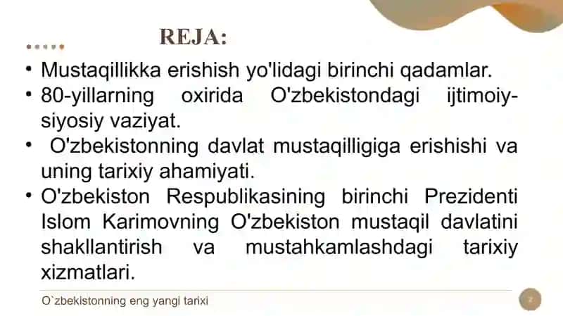 O'ZBEKISTONNING ENG YANGI TARIXI 2