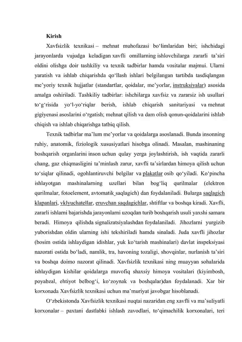 Xavfsizlik texnikasi 2