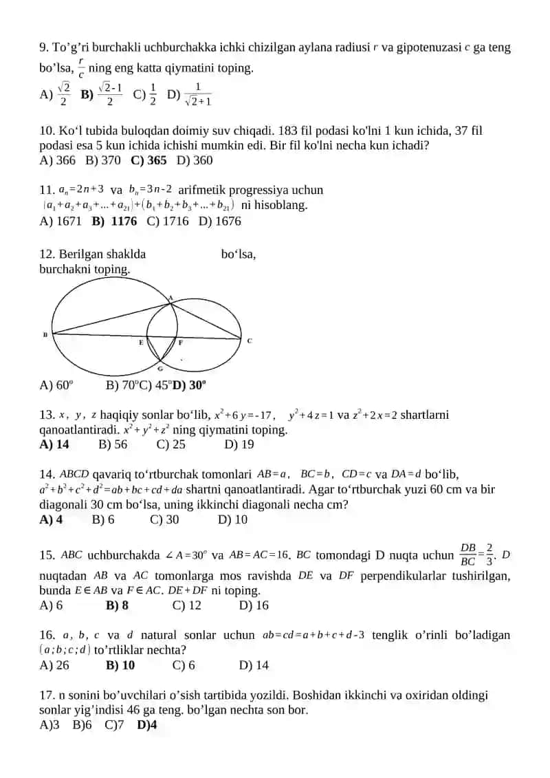 ABC uchburchakda BC asosga parallel uchta to’g’ri chiziqlar 2
