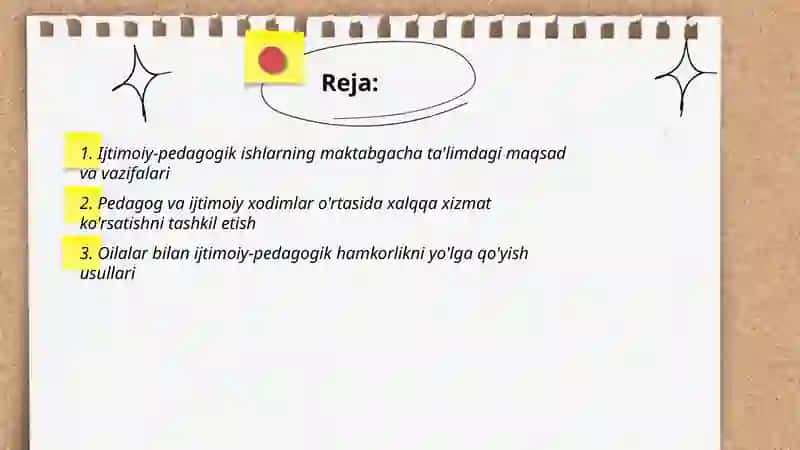 Ijtimoiy-Pedagogik ishlarni tashkil etish 2