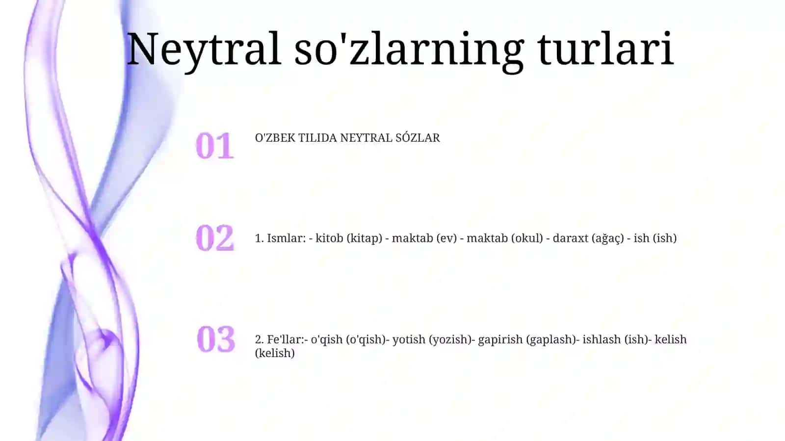O'ZBEK TILIDA NEYTRAL SÓZLAR 2