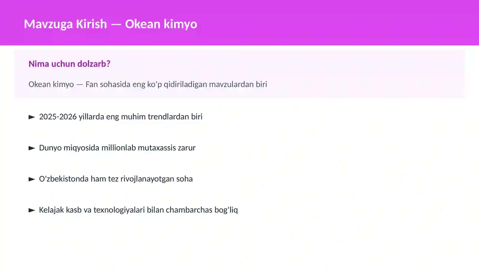 FAN | KIMYO ZAMONAVIY 2