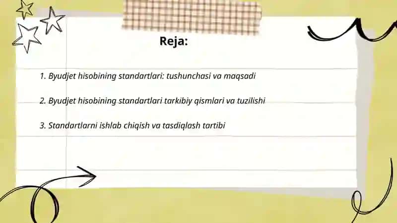 Byudjet hisobining standartlari 2