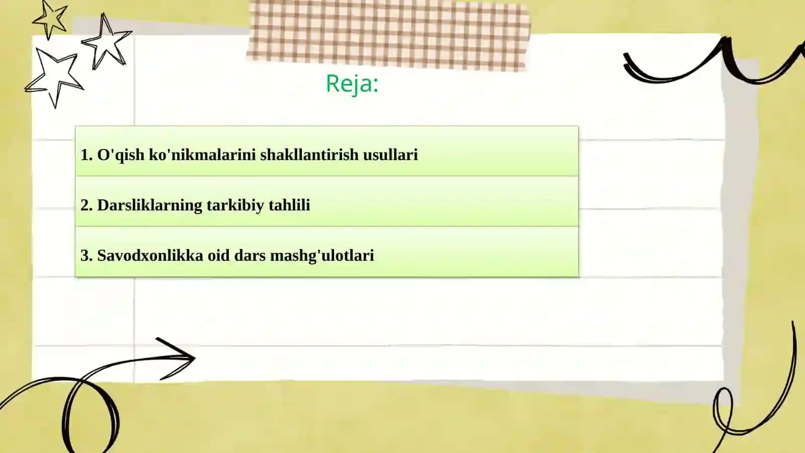 Ona tili va o'qish savodxonligi darslarini tahlili 2