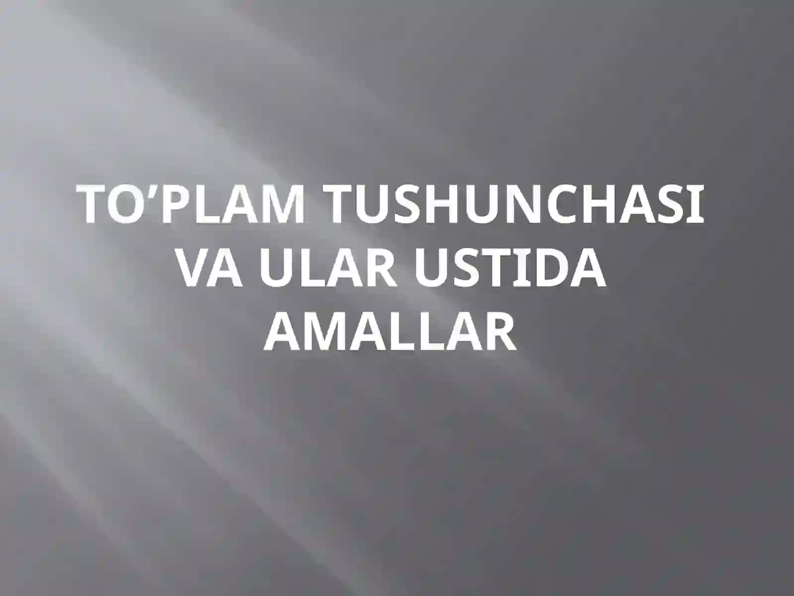 Matematik analiz fanidan amaliy ishlar 2