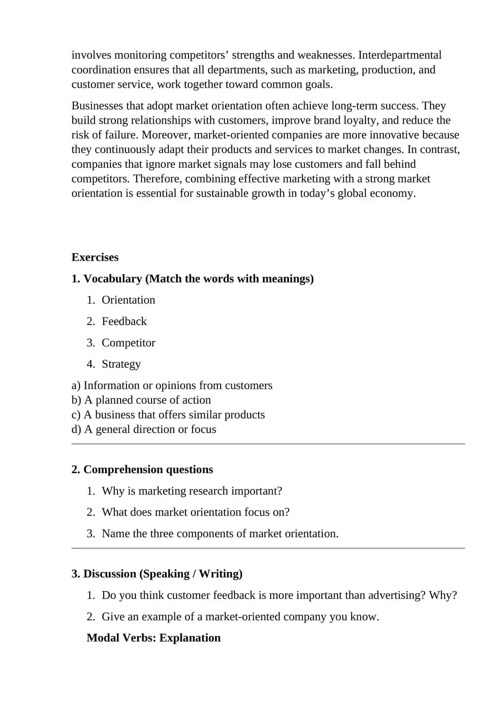 Marketing and Market Orientation 2