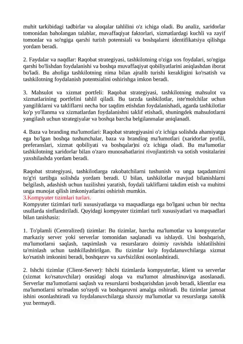 Axborot tizimlari tushunchasi 2