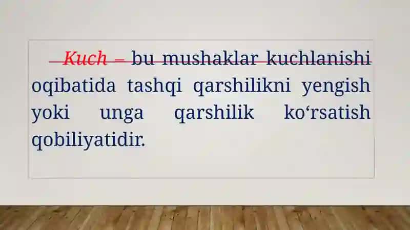 Kuch qobiliyatini tarbiyalash 2