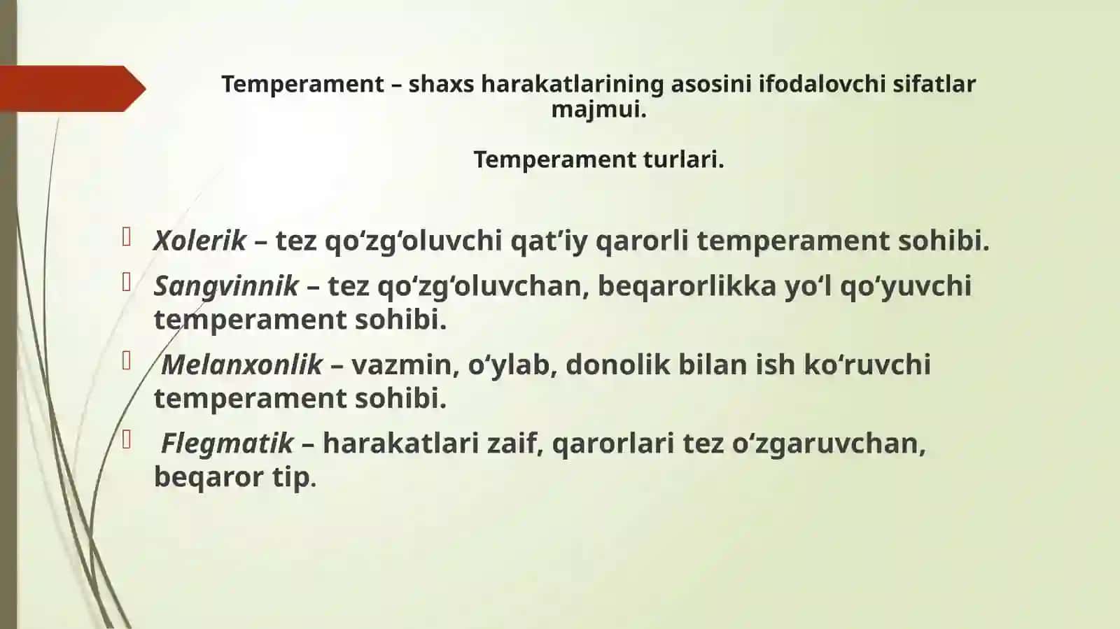 Temperament – shaxs tuzilmasi sifatida 2