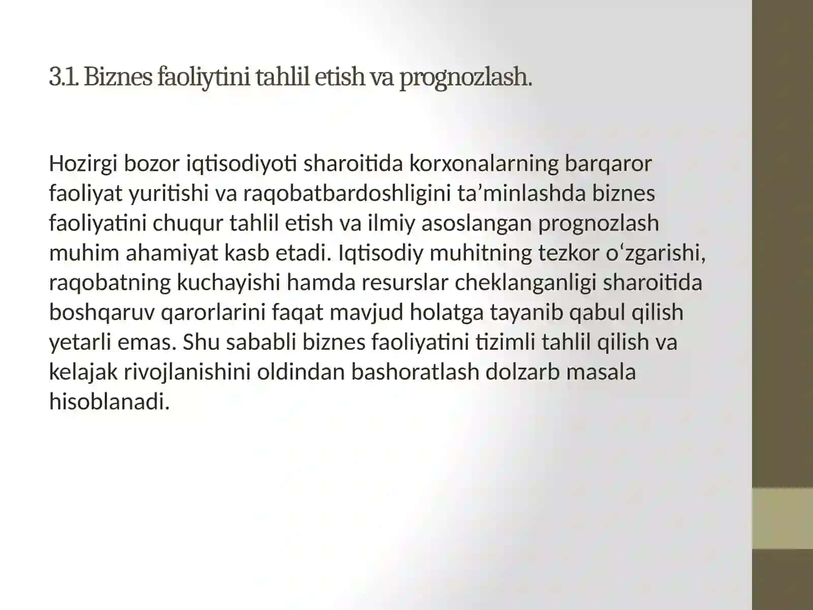 Biznes faoliyati tahlili 2