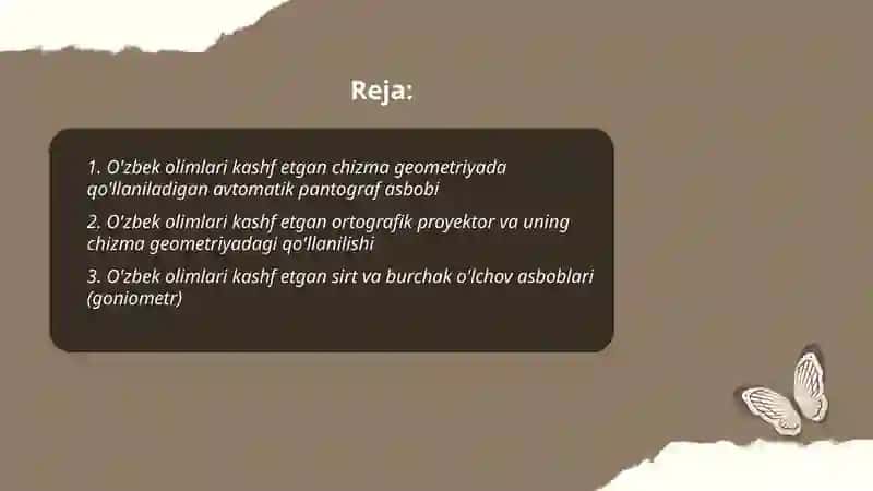 O'zbek olimlari kashf etgan chizma asbob uskunalar 2