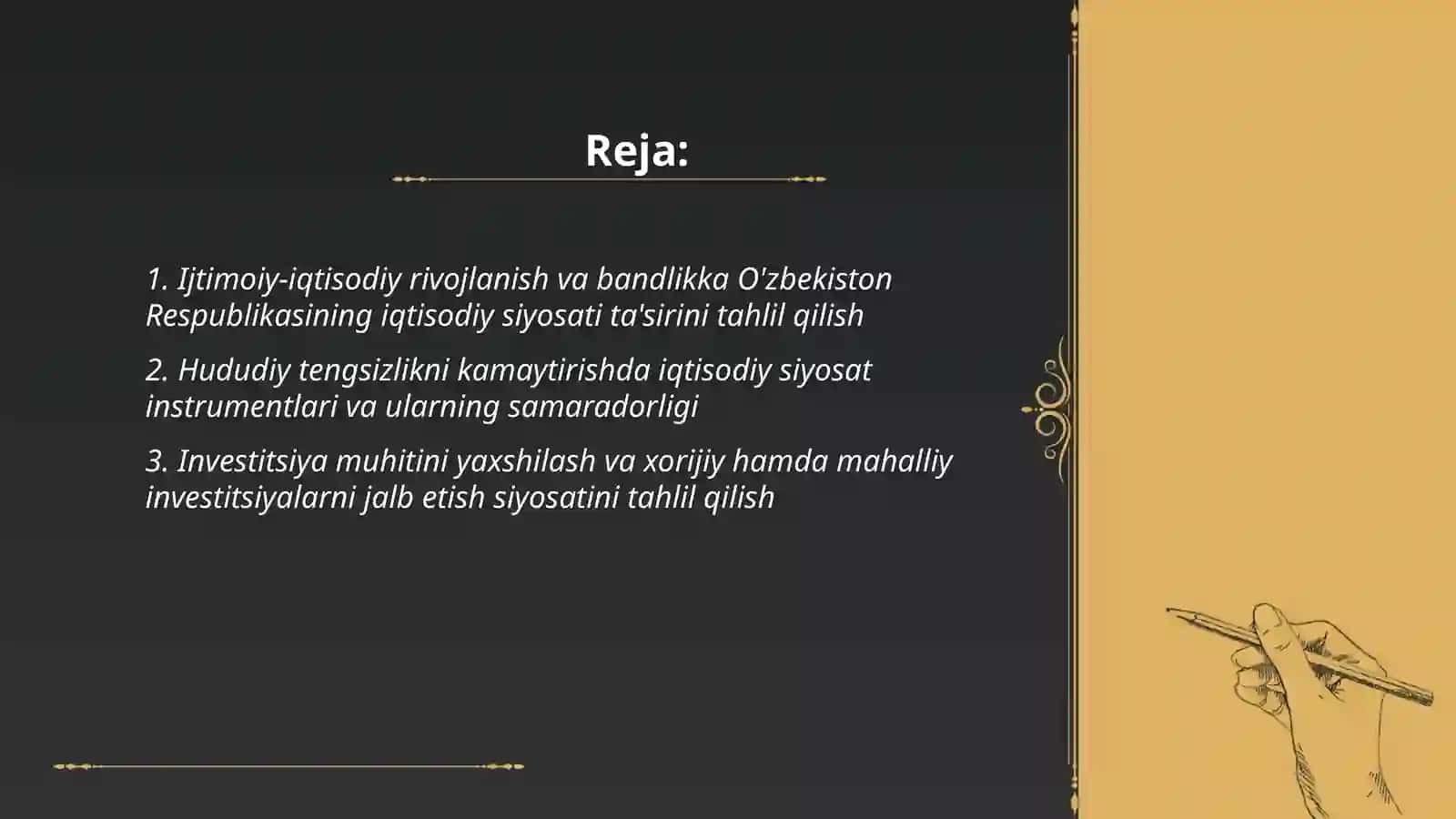 O'zbekiston Respublikasining iqtisodiy siyosati tahlili 2