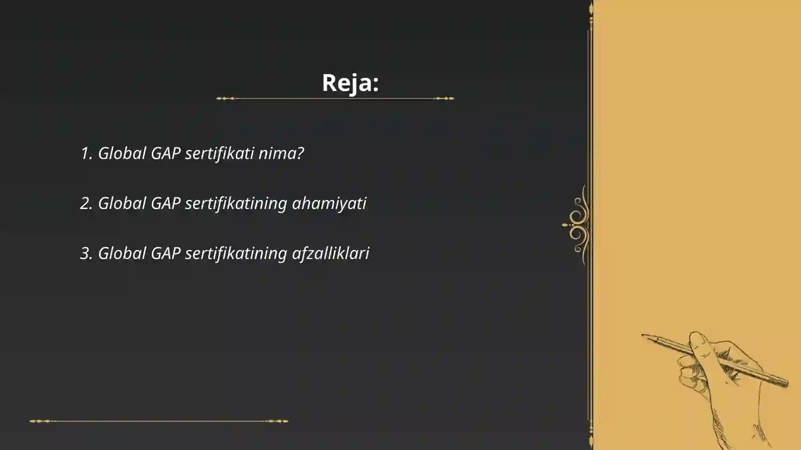 Global GAP sertifikati haqida 2