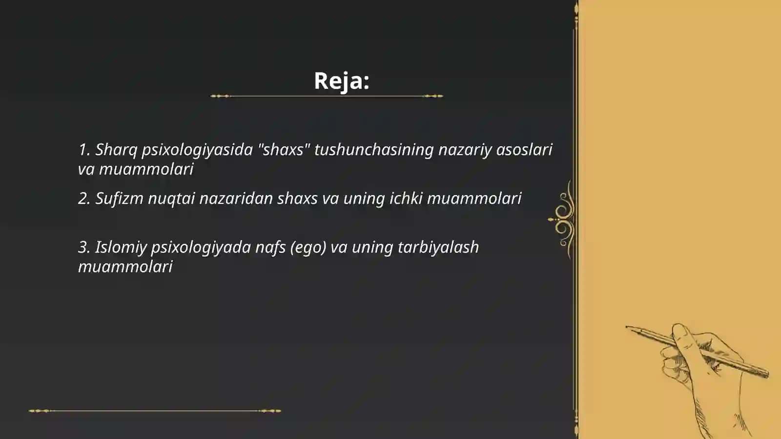 Sharq psixologiyasida shaxs muammosi 2